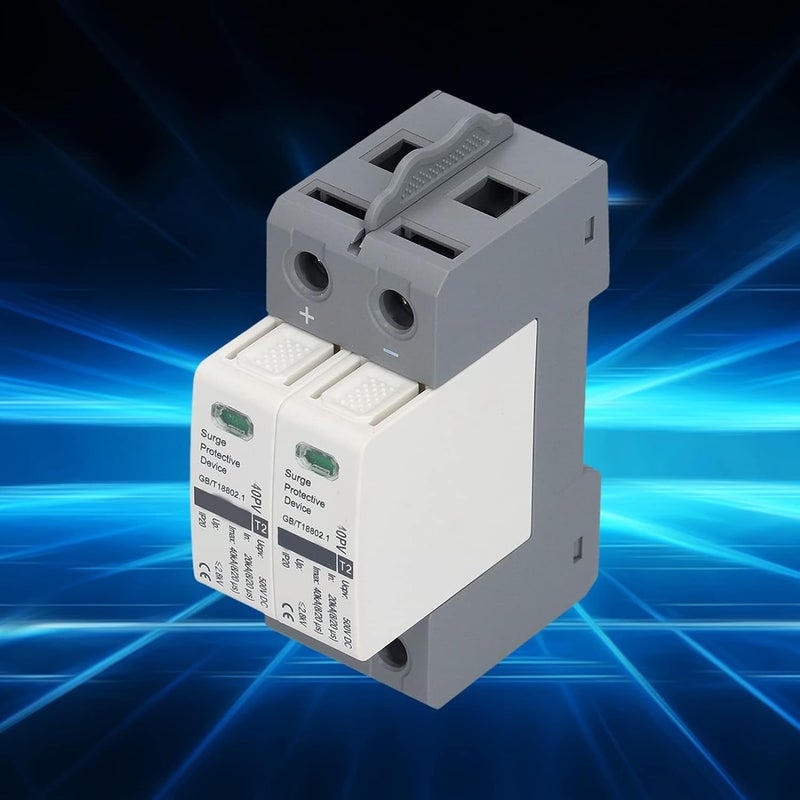 cheekyglo DC Power Surge Protector, 20 40KA 500VDC Voltage Surge Arrester Device Protection Device DIN Rail Mount Surge Protector - Image 2