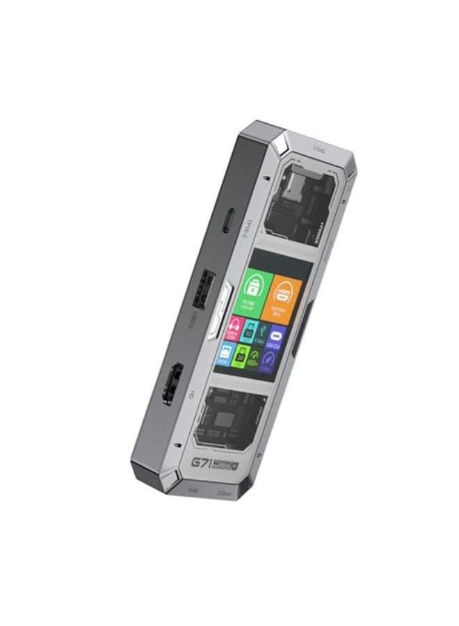 بيفا محطة إرساء ذكية PIVA G71 سباعية المنافذ USB-C مع شاشة وHDMI بدقة 4K وإيثرنت جيجابت وPD 100W - Image 2