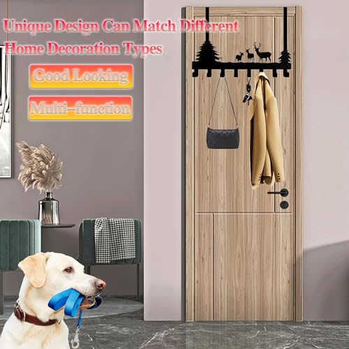 AKLVBL Over The Door Hooks for Hanging Coat Rack Towel Hook Metal Door Hanger Hook Black Coat Hook for HatClothesKeysPet LeashUmbrella - Image 3