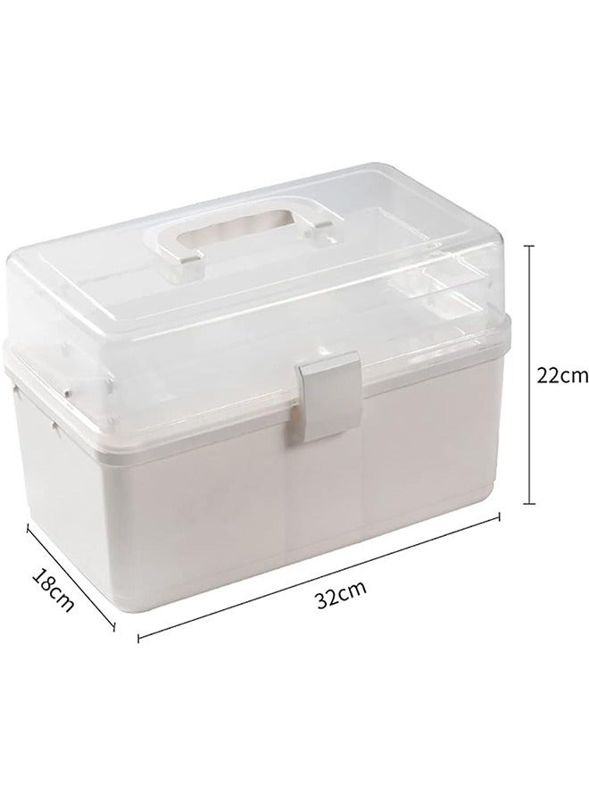 JCB CHIC Medicine Box, Plastic Medical Storage Box, Family Emergency Kit Medical Kit, 3-Tier Home First Aid Box, Child Proof Medicine Box Organizer Pill Case with Compartments and Handle  - Image 3