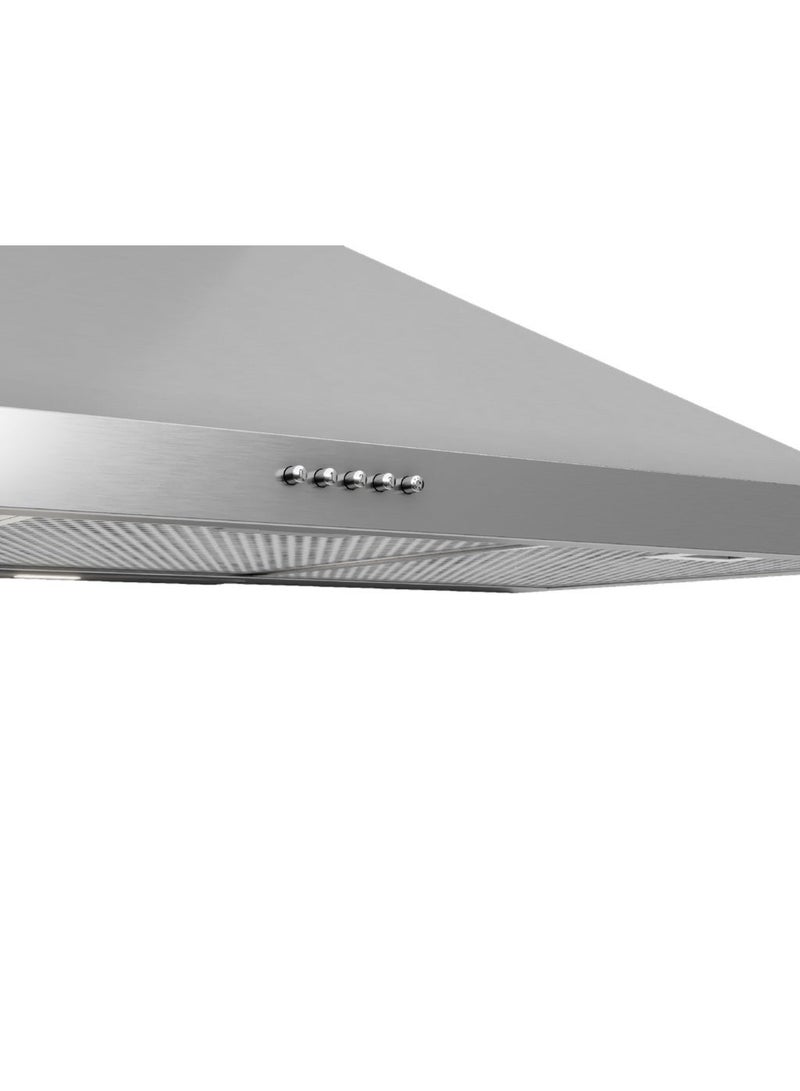 kitchen Line Built-In Chimney Cooker Hood 90cm - Efficient 550 m³/h Extraction System - Push Button Operation - LED Lighting - Silver - TREND - Image 2