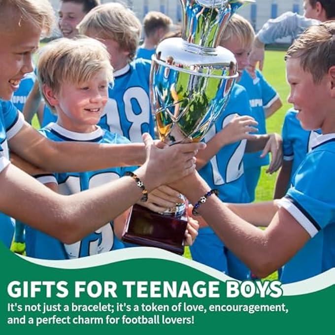 rayihni Football Bracelets For Boys, Set Of 2, Teen Boys Accessories, Gifts For 8-15 Years Old, Birthday, Graduation Presents - Image 3