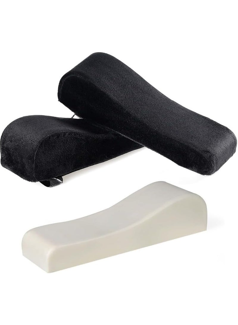 2PCS Chair Armrest Pads, Memory Foam Comfort Armrest Pad, Wider and Thicker Universal Chair Arm Cover, Relieving Pressure on Elbow and Forearm, Suitable for Office Chair - Image 3