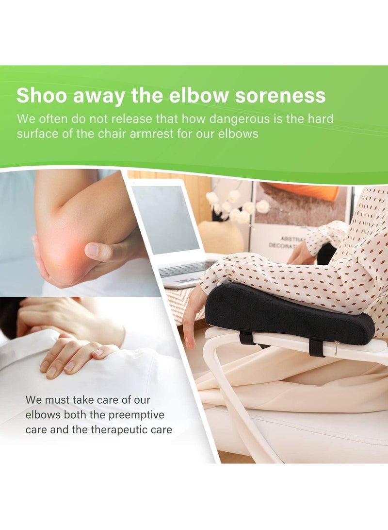 2PCS Chair Armrest Pads, Memory Foam Comfort Armrest Pad, Wider and Thicker Universal Chair Arm Cover, Relieving Pressure on Elbow and Forearm, Suitable for Office Chair - Image 4