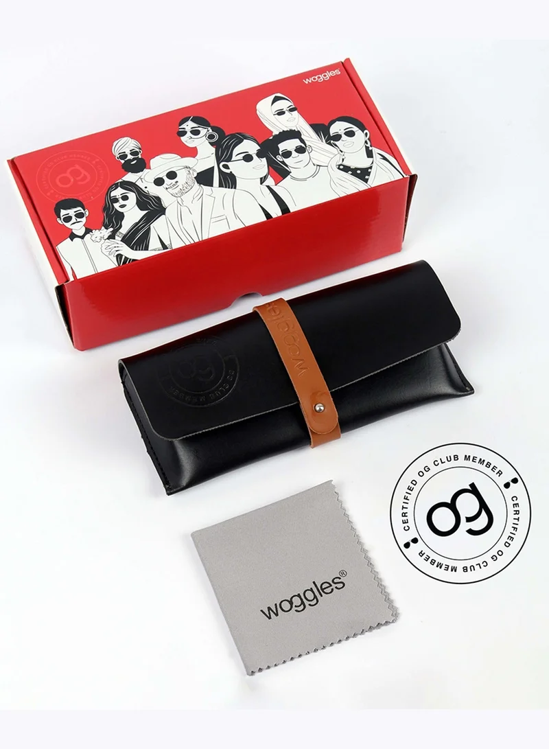 Woggles  Red Pappy Posh Green Polarized Rectangle Sunglasses  | Best Price UAE