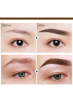OUHOE One Step Eyebrow Stamp Shaping Kit, Eyebrow Powder Stamp with 10 Reusable Eyebrow Stencils 2 Eyebrow Pen Brushes, Long Lasting Waterproof Eyebrow Makeup, Light Brown  - Image 5