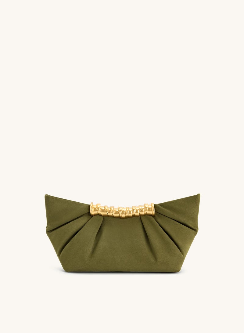 JW PEI Leia Pleated Clutch - Dark Olive - Image 3