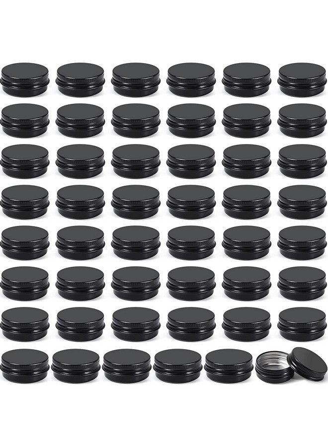 Patelai 64 Pieces Lip Balm Tin Containers Screw Top Round Tin Cans Aluminum Tin Jar With Screw Lid, Empty Bottle Travel Cosmetic Sample Tin Cans Container For Diy(Matte Black, 0.5 Oz) - Image 1