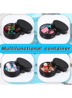Patelai 64 Pieces Lip Balm Tin Containers Screw Top Round Tin Cans Aluminum Tin Jar With Screw Lid, Empty Bottle Travel Cosmetic Sample Tin Cans Container For Diy(Matte Black, 0.5 Oz)  - Image 4