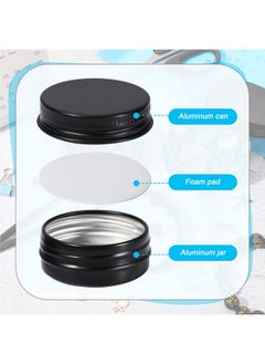 Patelai 64 Pieces Lip Balm Tin Containers Screw Top Round Tin Cans Aluminum Tin Jar With Screw Lid, Empty Bottle Travel Cosmetic Sample Tin Cans Container For Diy(Matte Black, 0.5 Oz)  - Image 5