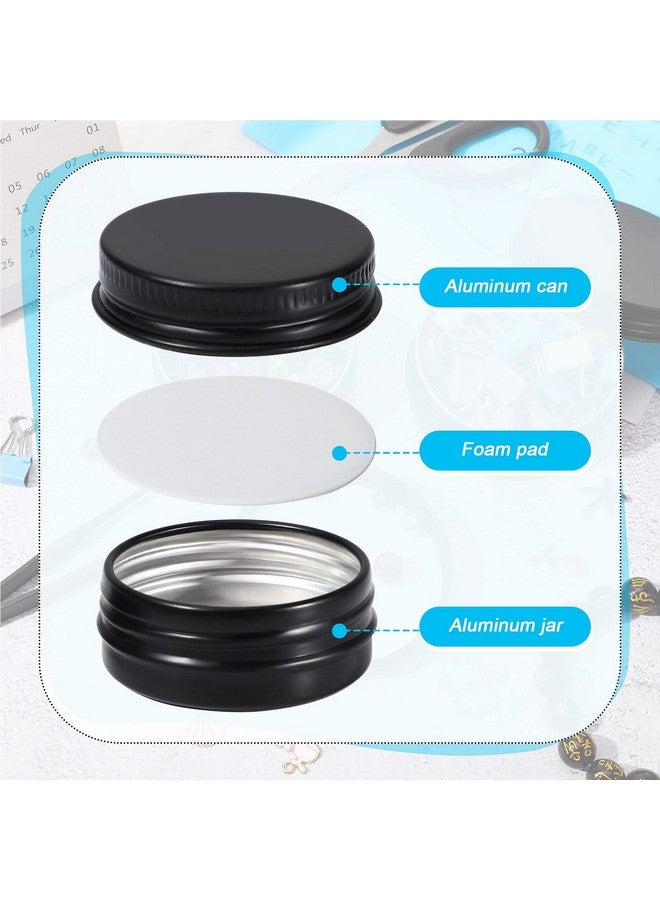 Patelai 64 Pieces Lip Balm Tin Containers Screw Top Round Tin Cans Aluminum Tin Jar With Screw Lid, Empty Bottle Travel Cosmetic Sample Tin Cans Container For Diy(Matte Black, 0.5 Oz) - Image 5