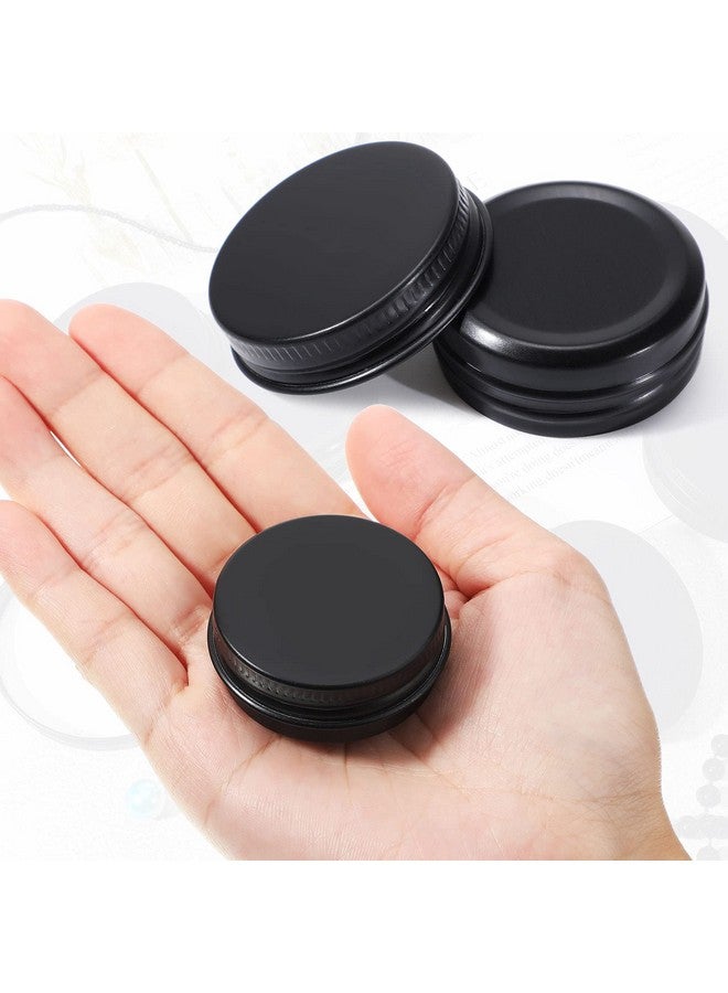 Patelai 64 Pieces Lip Balm Tin Containers Screw Top Round Tin Cans Aluminum Tin Jar With Screw Lid, Empty Bottle Travel Cosmetic Sample Tin Cans Container For Diy(Matte Black, 0.5 Oz) - Image 3