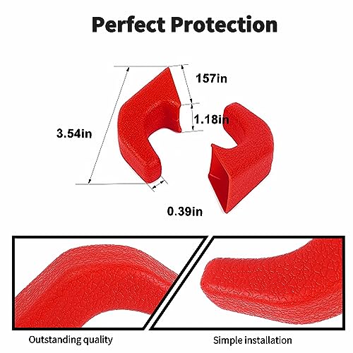 JWWY Bumper Tow Hook Covers Tow Trailer Hitch Receiver Cover Towing Hitch Rubber Sleeve Protector Cover Trim Fit for 2007-2025+Jeep Wrangler JL Gladiator JT 4XE JK Exterior Accessories 2pcs Red - Image 5
