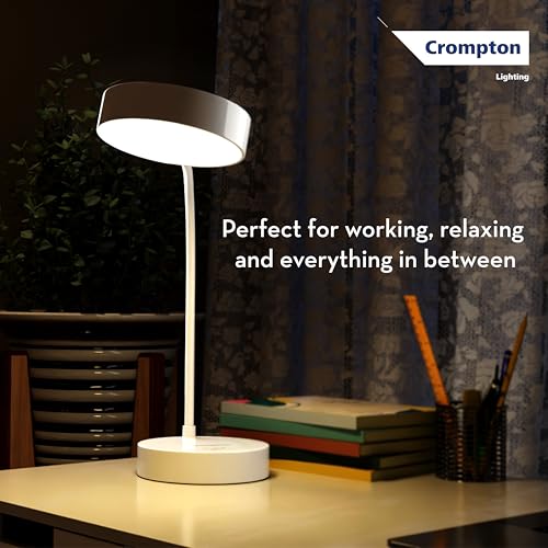 Crompton Deskmate 5W USB Rechargeable LED Desk Lamp | Flexible Neck, Colour-Changing & Smooth Dimming | Flame-Safe Design | Pack of 2 - Image 5