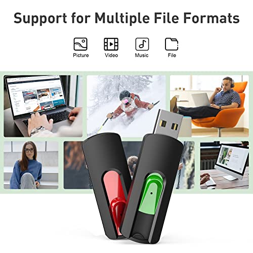 Aiibe 128GB Flash Drive 5 Pack 128GB USB Flash Drives Thumb Drive 128 GB USB Drive USB 2.0 Memory Sticks Jump Drives 128G (5 Pack, Red Green Cyan Yellow Purple) - Image 4