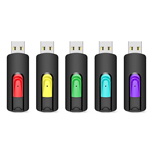 Aiibe 128GB Flash Drive 5 Pack 128GB USB Flash Drives Thumb Drive 128 GB USB Drive USB 2.0 Memory Sticks Jump Drives 128G (5 Pack, Red Green Cyan Yellow Purple) - Image 1