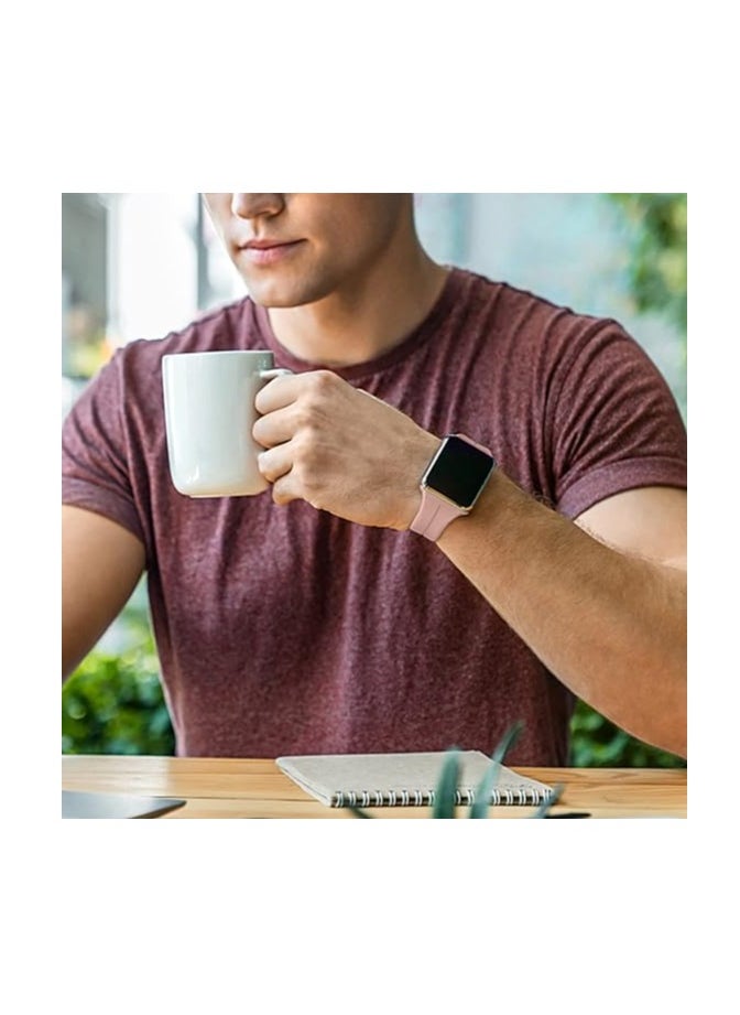 ten.tech - TenTech Silicone Magnetic Sports Band for Apple Watch Ultra/Ultra 2, Size 49mm 45mm 44mm 42, Soft Band for iWatch Series 9/8/7/6/5/4/3/2/1/SE - Pink - Image 1