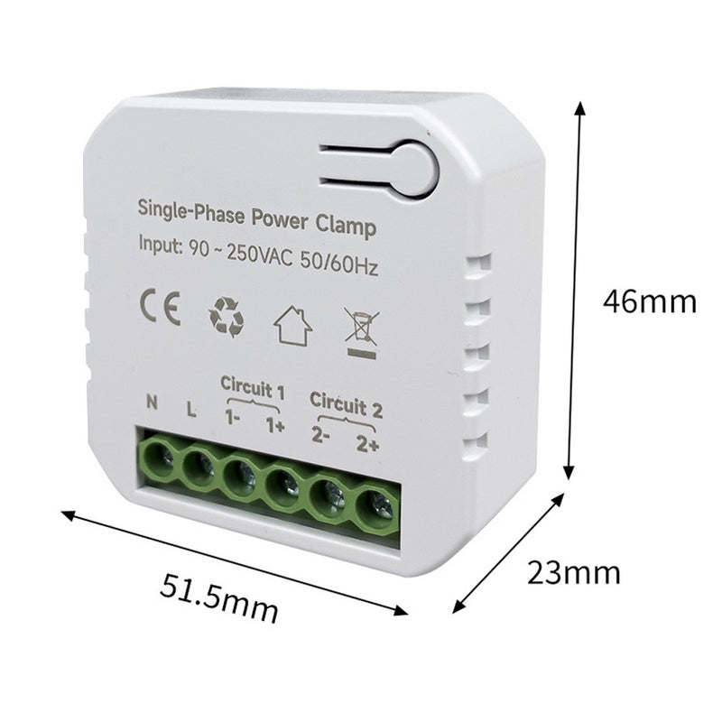 Tuya Wifi Single-phase Energy Meter 80A with CT Clamp Cellphone App Kwh Power Consumption Monitor Electricity Statistics 90- 250VAC 50/60Hz - Image 2