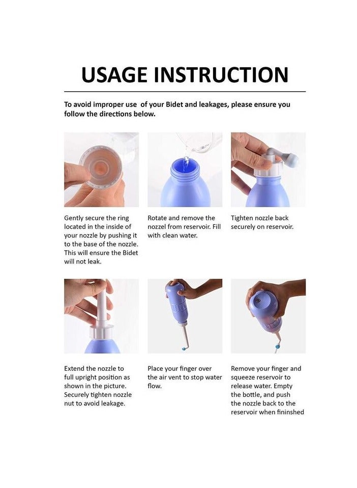 PROMASS 650 ml Large Portable shattaf Bidet Bottle Handheld Travel Toilet shataf Hand Spray Seat WaterBlue, Type : BidetMaterial : Plastic  - Image 4