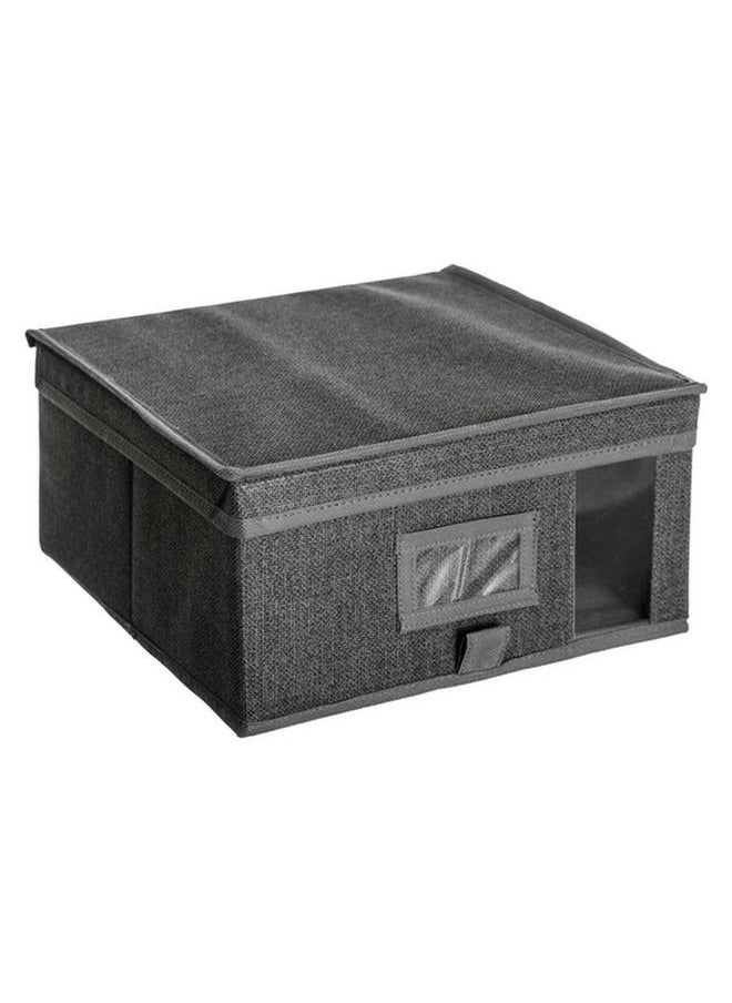 Five Simply Smart Polypropylene Foldable Storage Box with Lid Dark Grey 30 x 15cm 138894C  - Image 1