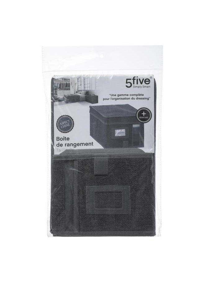 Five Simply Smart Polypropylene Foldable Storage Box with Lid Dark Grey 30 x 15cm 138894C  - Image 3