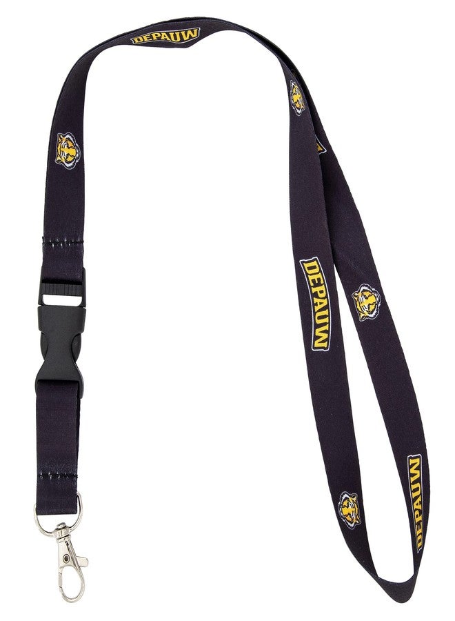 Desert Cactus DePauw University Lanyard Tigers Car Keys ID Badge Holder Keychain Detachable Breakaway Snap Buckle (Black) - Image 1