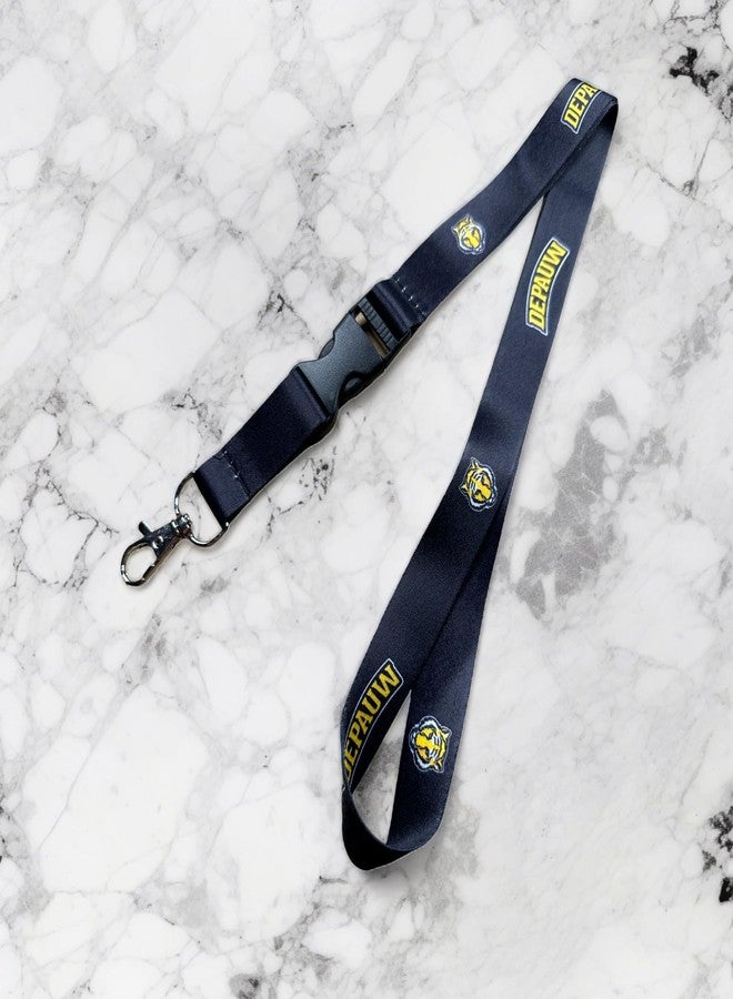 Desert Cactus DePauw University Lanyard Tigers Car Keys ID Badge Holder Keychain Detachable Breakaway Snap Buckle (Black) - Image 5