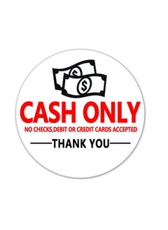 Top label Cash Only Stickers Sign,4 Inch Self Adhesive Label For Shop,Business,10 Pcs/Per Pack  - Image 4