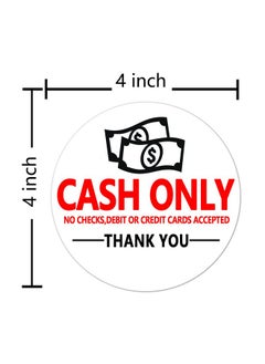 Top label Cash Only Stickers Sign,4 Inch Self Adhesive Label For Shop,Business,10 Pcs/Per Pack  - Image 2