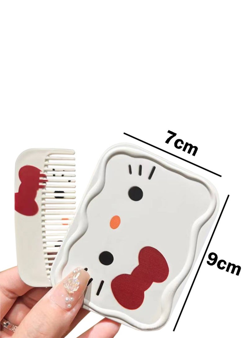 Generic Folding Portable Mirror Makeup,Cute Shaped Portable Mirror with Comb , Mini Vanity Mirror Portable Travel Makeup Mirror for Purse Cosmetic Mirror for Women Home Office  - Image 4