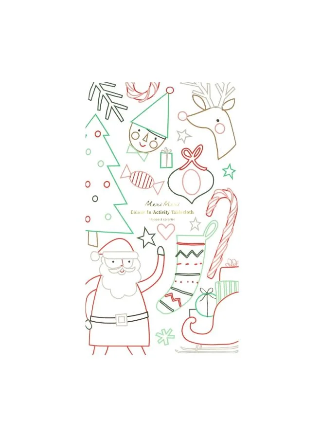 Christmas Colour In Activity Tablecloth
