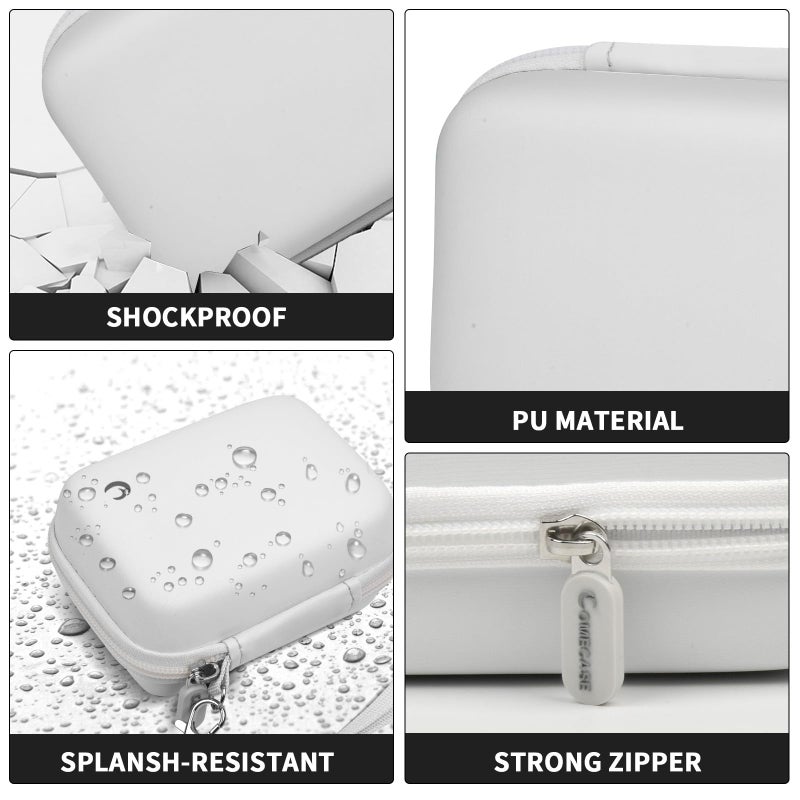 Comecase Carrying & Protective Case for Digital Camera, for CAMKORY/for Kodak Pixpro/for Canon PowerShot ELPH 180/190 / for Sony DSCW800 DSCW830 Cameras for Travel(Bag Only)- White - Image 3