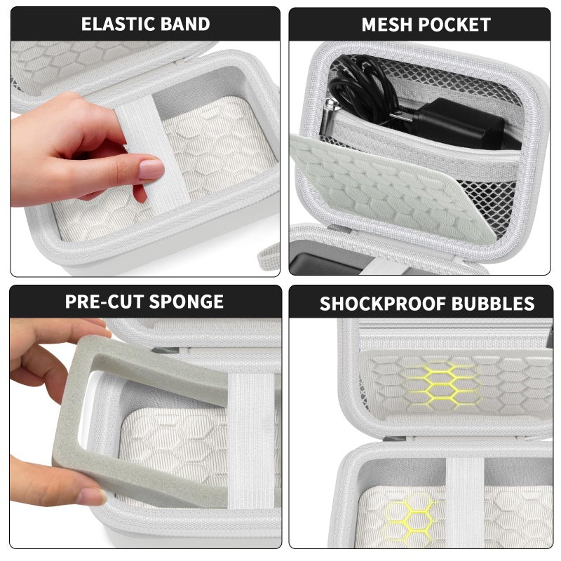 Comecase Carrying & Protective Case for Digital Camera, for CAMKORY/for Kodak Pixpro/for Canon PowerShot ELPH 180/190 / for Sony DSCW800 DSCW830 Cameras for Travel(Bag Only)- White - Image 4