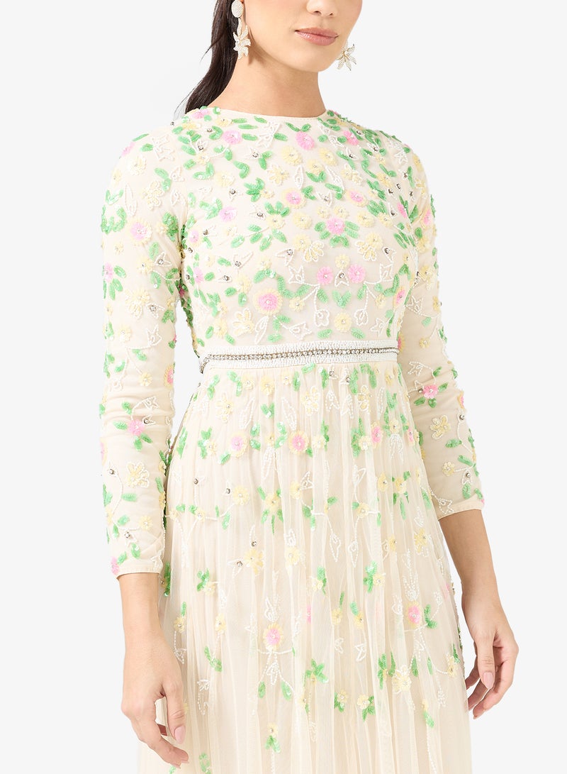 MARYISA Embellished Sequin Modest Long Sleeve Maxi Dress - Image 3