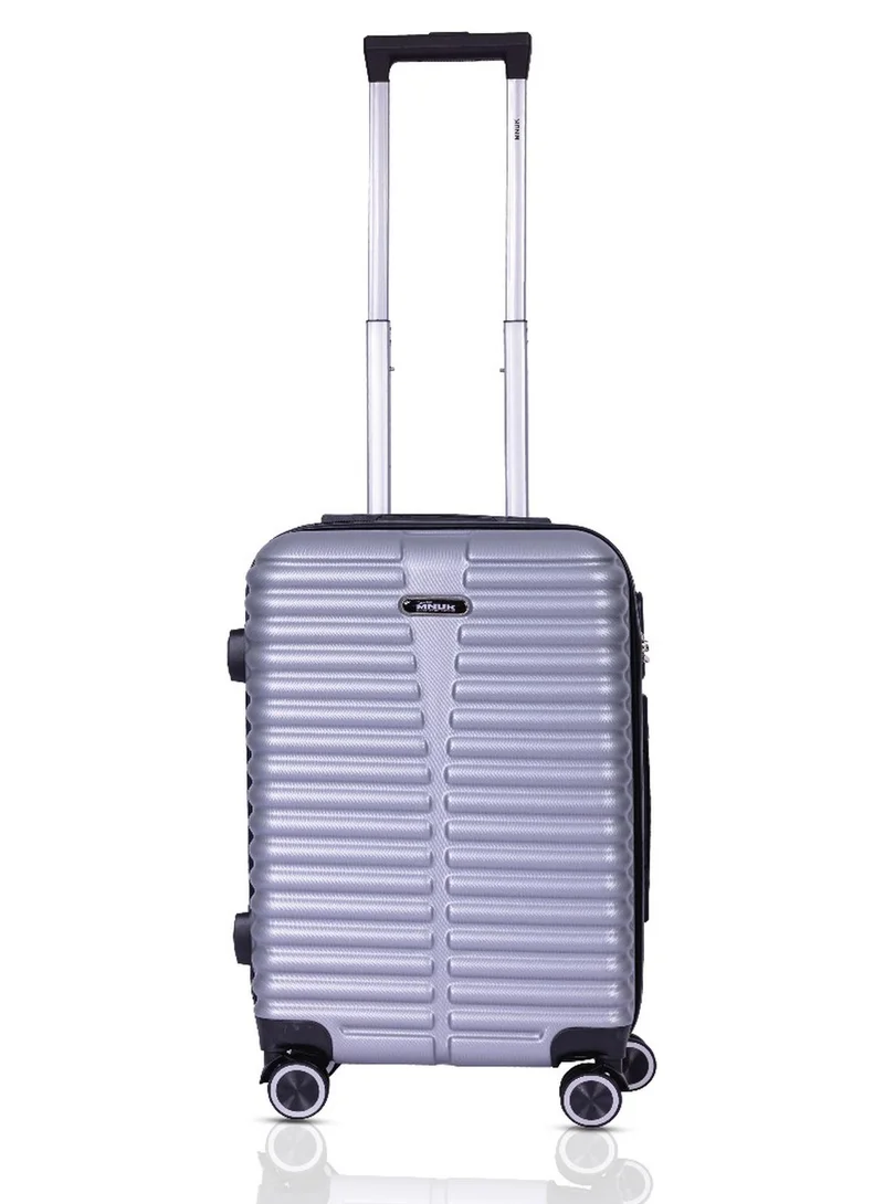 منيك حقيبة سفر ديستني بعجلات دوارة  درجة ومقبض ناعم وقفل  مقاس  بوصة فضي