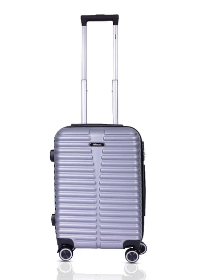 MNUK Destiny Carry-on Luggage - 20 Inch | Hardside Soft Handle Trolley with TSA Lock |Double 360° 8 Wheeler| Cabin Size, Silver