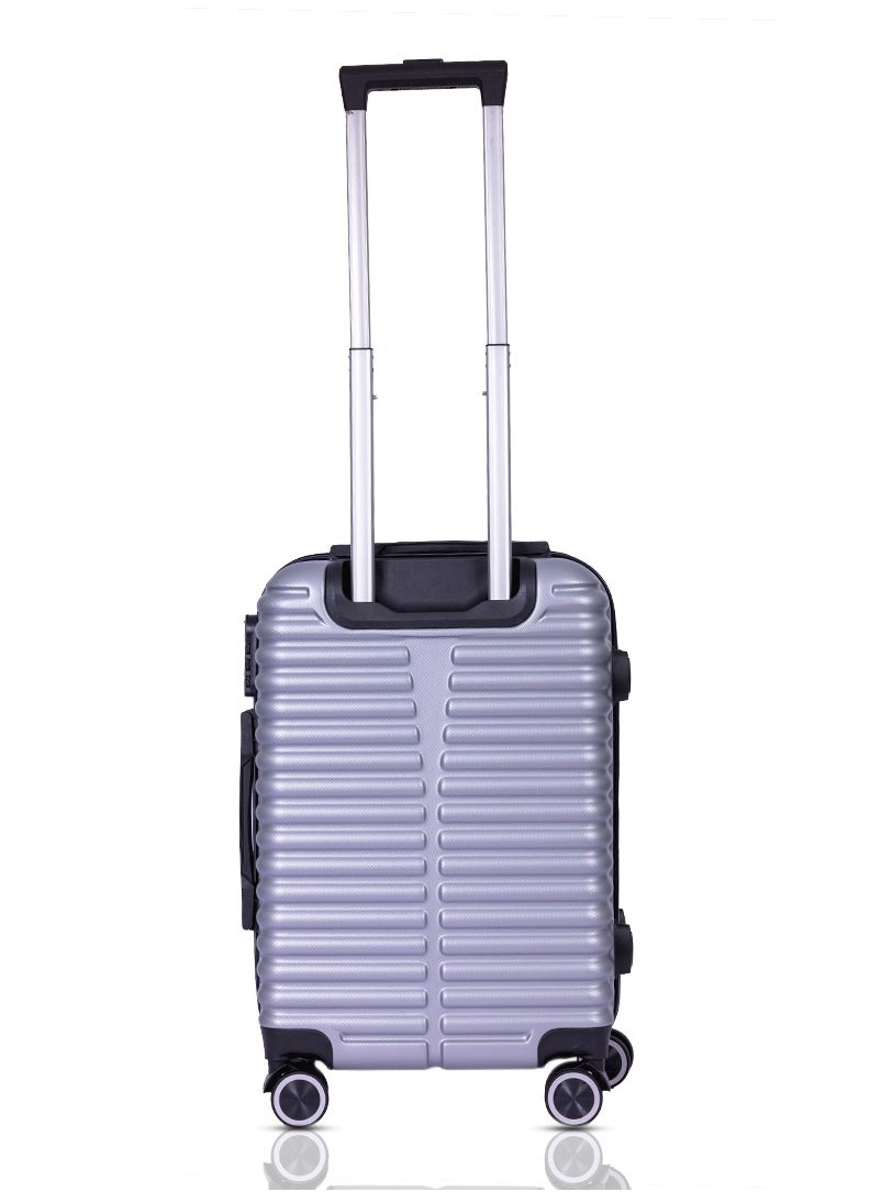 MNUK - Destiny Carry-on Luggage - 20 Inch | Hardside Soft Handle Trolley with TSA Lock |Double 360° 8 Wheeler| Cabin Size, Silver - Image 1