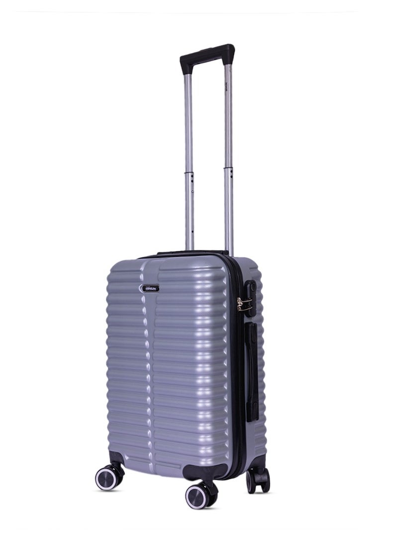MNUK - Destiny Carry-on Luggage - 20 Inch | Hardside Soft Handle Trolley with TSA Lock |Double 360° 8 Wheeler| Cabin Size, Silver - Image 1