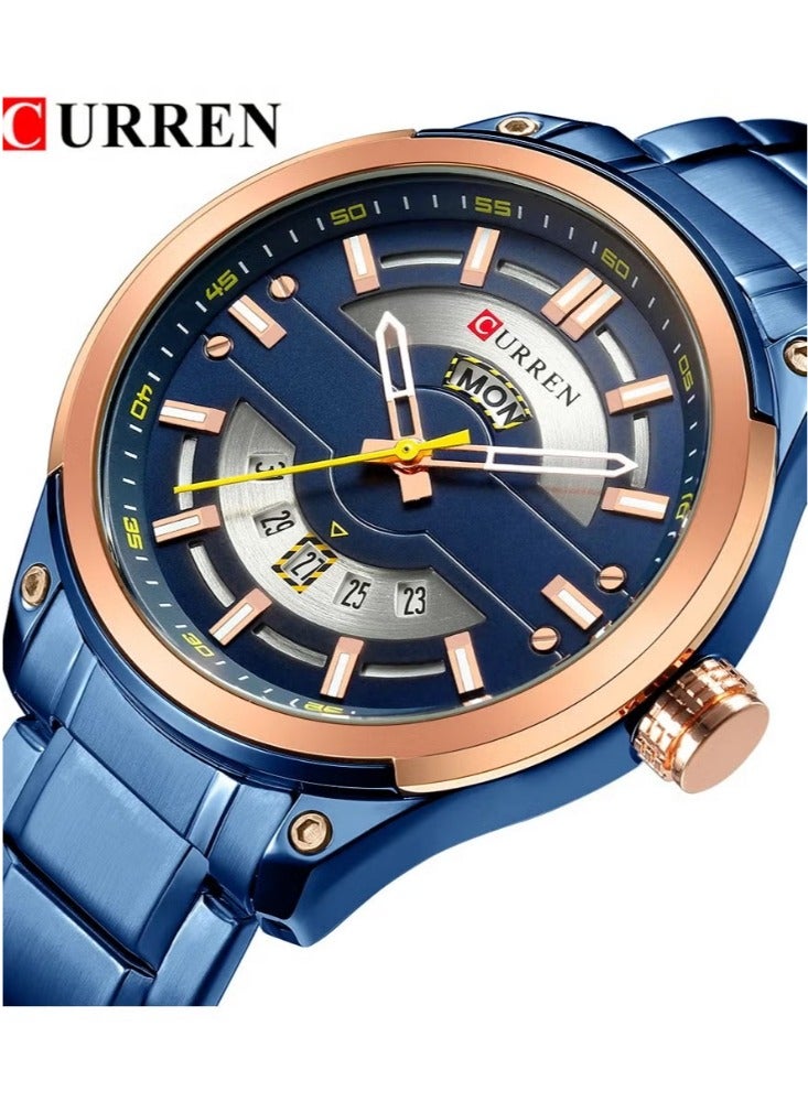 كارين ساعة تناظرية مقاومة للماء من الستانلس ستيل للرجال 8319 - Image 1