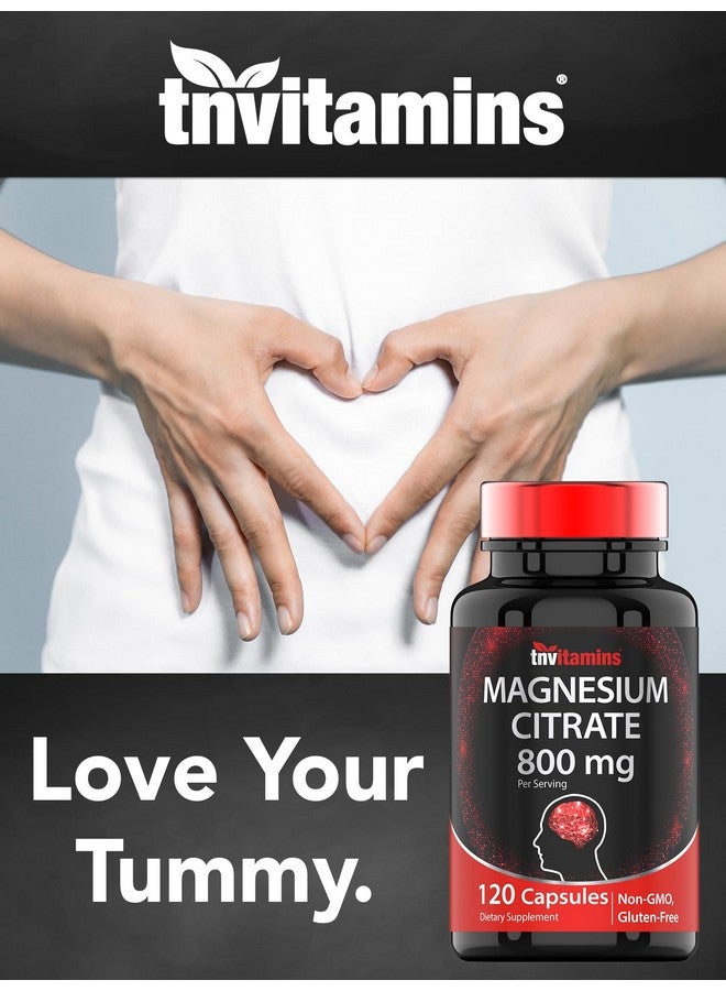 TNVitamins Magnesium Citrate 800 MG - 120 Capsules | Two Month Supply! | Pure Magnesium Citrate Powder Capsules | Citrato De Magnesio | Non-GMO | Produced in The USA! - Image 5