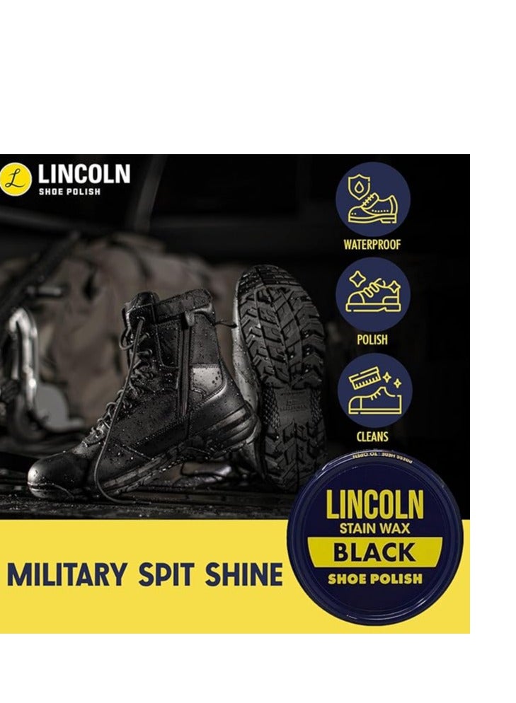 Lincoln Stain Wax Shoe Polish Black 2.5oz - Image 2