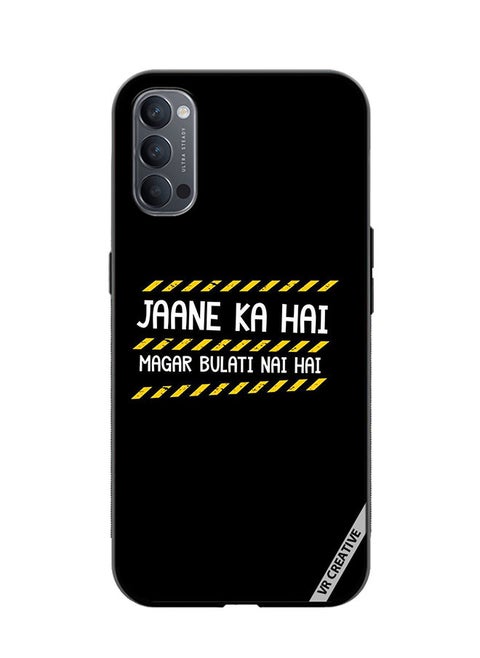 Protective Case Cover For Oppo Reno4 Pro 5G Jaane Ka Hai Design Multicolour