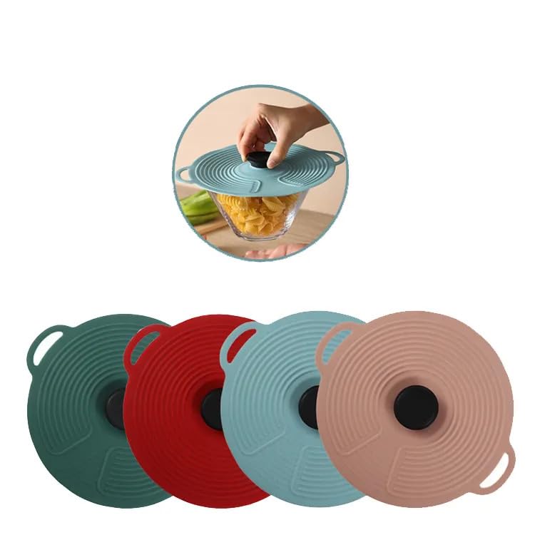Zusaca Reusable Suction Microwave Food Storage Cover Silicone Lids, Food-Grade Grip fits Cups, Bowls, Plates, Pots, Fridge Dishwasher Safe (1Pcs) (Multicolor) (Large) - Image 4