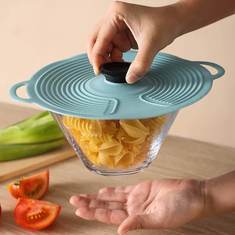 Zusaca Reusable Suction Microwave Food Storage Cover Silicone Lids, Food-Grade Grip fits Cups, Bowls, Plates, Pots, Fridge Dishwasher Safe (1Pcs) (Multicolor) (Large) - Image 5