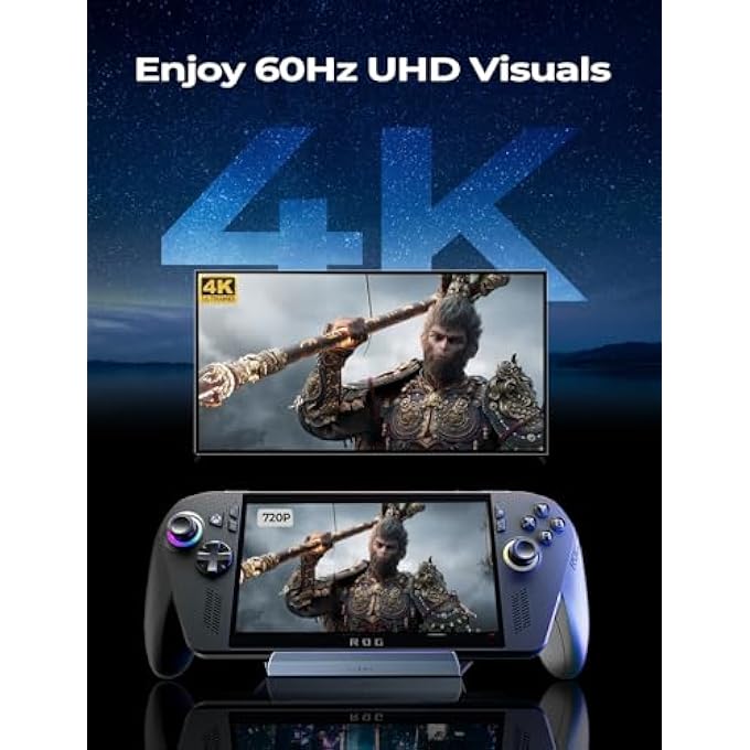 rayihni DOCKING STATION FOR ASUS ROG ALLY X & STEAM DECK & LENOVO LEGION GO, DUAL COOLING FAN [ZERO DISTRACTION] ROG ALLY DOCK STATION WITH 4K@60HZ,USB 3.0*3, PD100W AND ETHERNET FIT FOR STEAM DECK OLED - Image 3