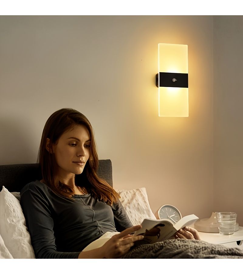 2pcs Rechargeable Magnetic Cordless Night Light White Light Indoor Motion Sensor LED Wall Lamp USB Charging No Wiring Suitable For Bedrooms Corridors Stairs Closets Kitchens Balconies Aisles - Image 1