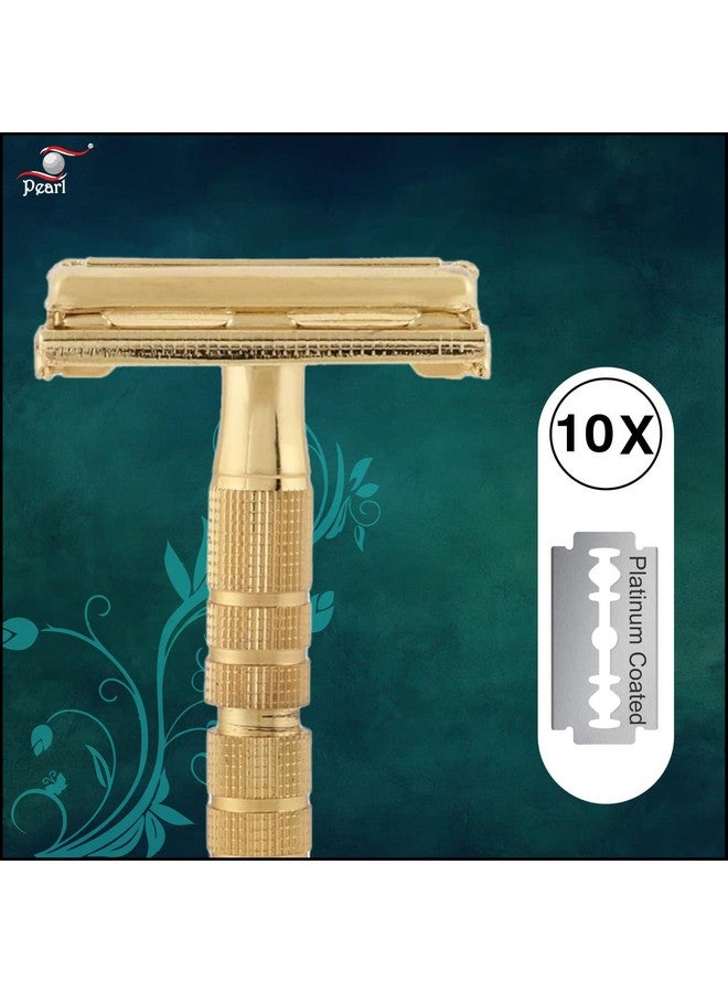 بيرل ماكينة حلاقة آمنة ذات حافة مزدوجة للرجال من بيرل LS-01 (ذهبية) - Image 3