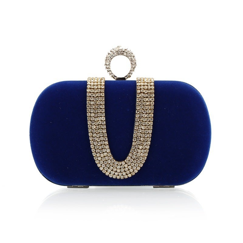 Fashion Small Square Bag Fashion Women'S Bag Diamond-Encrusted Finger Evening Party Bag U-Shaped Min Flannel Bag X010 - Image 2