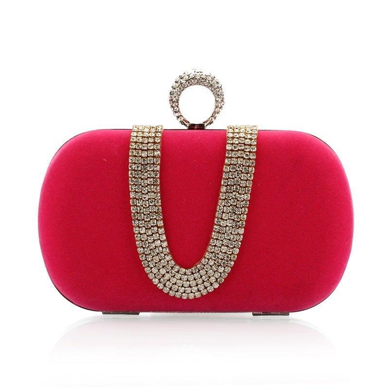 Fashion Small Square Bag Fashion Women'S Bag Diamond-Encrusted Finger Evening Party Bag U-Shaped Min Flannel Bag X010 - Image 3