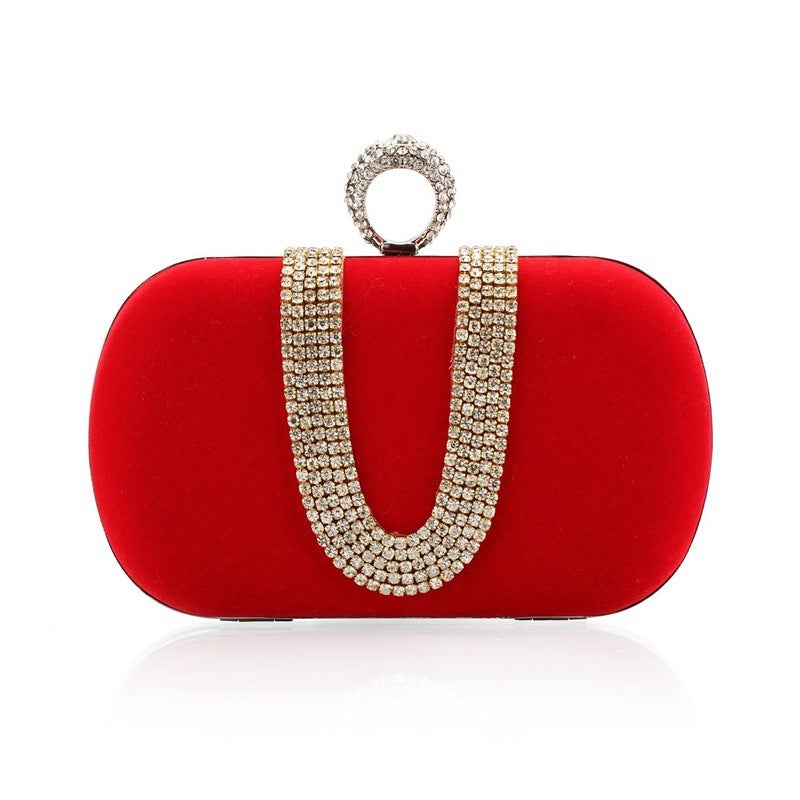 Fashion Small Square Bag Fashion Women'S Bag Diamond-Encrusted Finger Evening Party Bag U-Shaped Min Flannel Bag X010 - Image 5